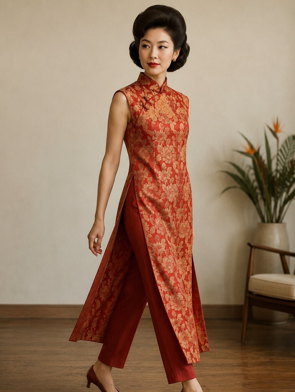 Vintage Red & Gold Cheongsam